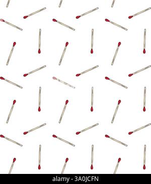 Vector seamless pattern of burning match Stock Vector