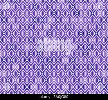 Background with hexagon pattern. Plain hexagon frames. Purple color tones. Hexagon cells. Seamless design. Tileable vector illustration. Stock Vector