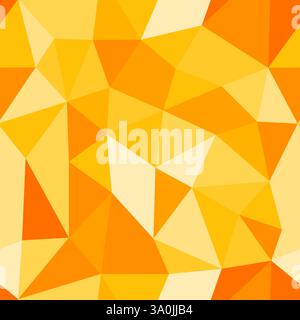 Vector science background. Medium triangles size. Repeatable pattern. Amber Sunrise color palette. Vibrant vector tiles. Seamless vector illustration. Stock Vector