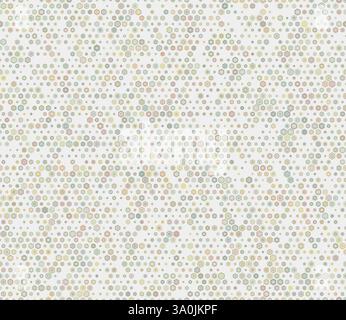 Honeycomb background. Multicolored geometric elements of varied size. Rounded stacked hexagons mosaic cells. Small hexagon geometric shapes. Stock Vector