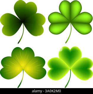 A classic green three leaf clover enclosed inside a circular badge ...