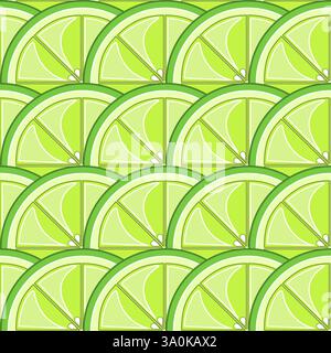 Seamless lime slices pattern vector illustration Stock Vector