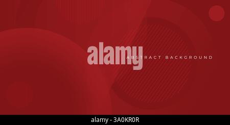 Abstract red background. Circle shapes composition Space. suitable for background, landing page, wallpaper Stock Vector