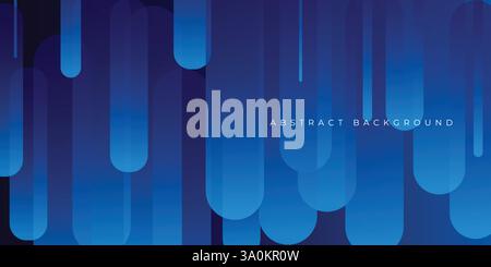 Abstract blue background with hanging lines. Dynamic shapes composition. Vector illustration Stock Vector