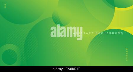 Minimal yellow and green geometric background. Dynamic shapes composition. Vector illustration Stock Vector