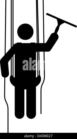 Rappel window cleaner pictogram icon illustration Stock Vector