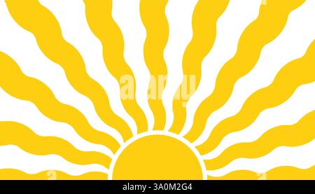 Vibrant retro sunshine background with groovy, hand drawn shapes. Playful hippie inspired abstract design in a trendy, naive art style. Perfect for su Stock Vector