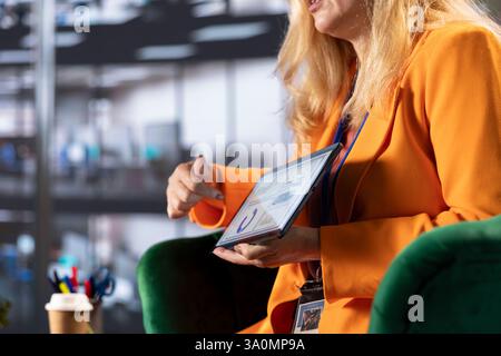 Confident group of women in a men dominated business environment strategizing to develop the company globally. Female empowerment, resilience and leadership driving corporate success. Stock Photo