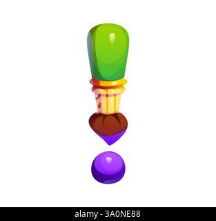 School education font paintbrush stationery punctuation exclamation mark. Education funny typeset element, kid study vector ABC alphabet special symbo Stock Vector