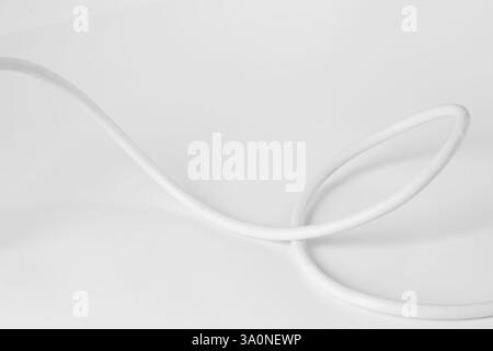 One insulated electrical wire isolated on white Stock Photo