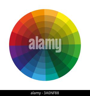 Color wheel. Spectrum circle. Gradient palette. Vector illustration. Stock Vector