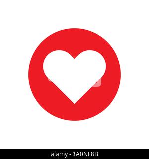 Heart inside circle. Love symbol icon. Romantic passion shape. Red round sign. Stock Vector
