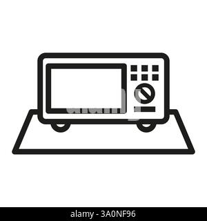 Oscilloscope icon. Electronic measuring device. Black line symbol. Vector technology element. Stock Vector