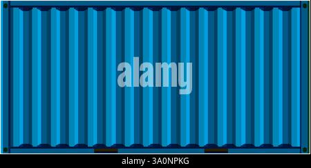 A blue shipping container for transport and trade Stock Vector