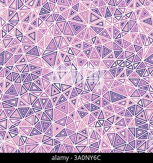 Geometric template background. Multiple repeated inner triangles. Compact triangles size. Multicolored style. Seamless pattern. Modern vector tiles. Stock Vector