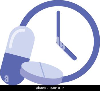Medication Timing Icon On White Background Stock Vector