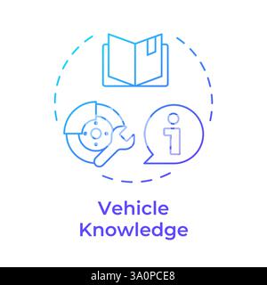 Vehicle knowledge blue gradient concept icon Stock Vector