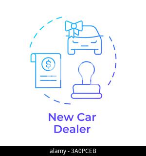 New car dealer blue gradient concept icon Stock Vector