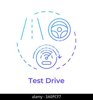 Test drive blue gradient concept icon Stock Vector