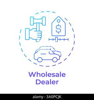 Wholesale dealer blue gradient concept icon Stock Vector