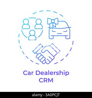 Car dealership crm blue gradient concept icon Stock Vector