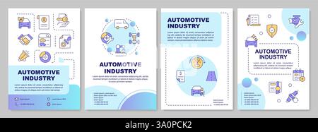 Car warranties blue gradient brochure template Stock Vector