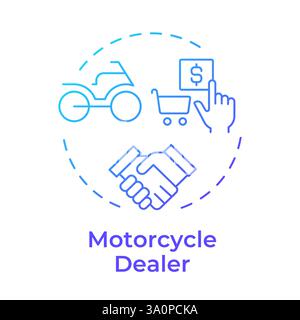 Motorcycle dealer blue gradient concept icon Stock Vector