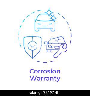 Corrosion warranty blue gradient concept icon Stock Vector