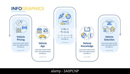 Vehicle evaluation technical criteries rectangle infographic vector Stock Vector