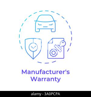 Manufacturers warranty blue gradient concept icon Stock Vector