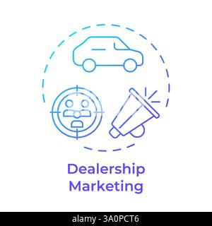 Dealership marketing blue gradient concept icon Stock Vector