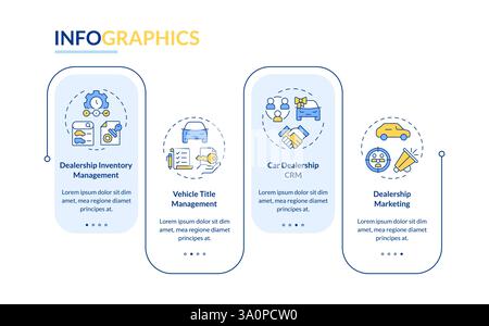 Dealer management rectangle infographic vector Stock Vector