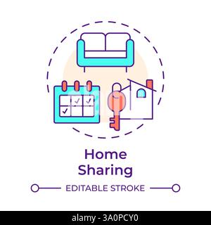 Home sharing multi color concept icon Stock Vector
