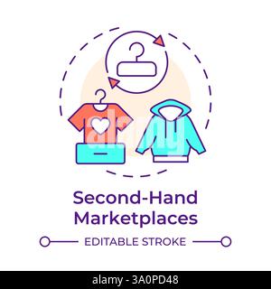 Second hand marketplaces multi color concept icon Stock Vector