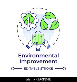 Environmental improvement multi color concept icon Stock Vector