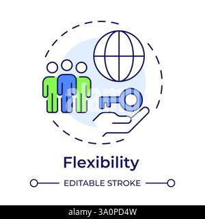 Flexibility multi color concept icon Stock Vector