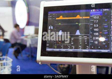 Medical Monitor Displaying Vital Signs in Hospital Room Stock Photo - Alamy