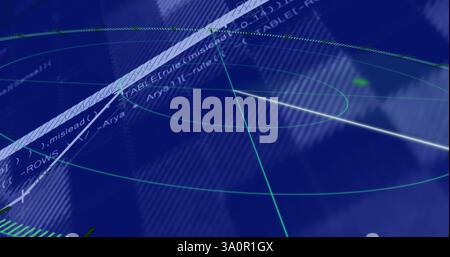 Image of scanner over data processing Stock Photo