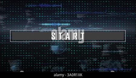 Image of digital data processing over start text Stock Photo