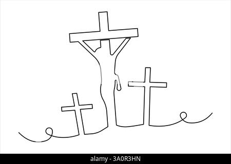 Good Friday Drawring Good Friday continuous one line art drawing of vector illustration ...