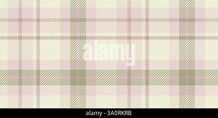 Classic tartan design in beige, light pink, and olive green, featuring a seamless pattern. Stock Vector