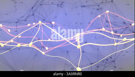 Network of connections and data processing image over abstract background Stock Photo