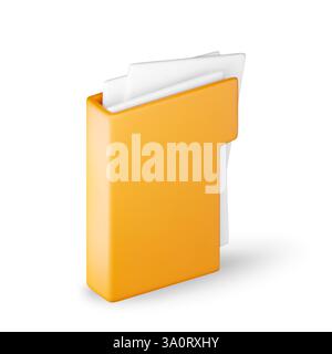 3D business folder full of papers Stock Vector