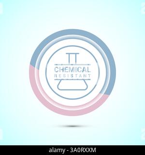 Chemical resistant icon design illustration, Chemical resistant sign symbol, Button design Stock Vector
