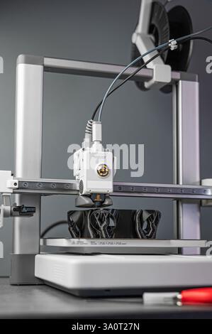 The 3D printing machine make the 3D prototype model by resin material. The hi-technology for rapid prototype method by 3d printing machine. Stock Photo