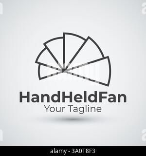Abstract Hand held fan logo design icon template Stock Vector