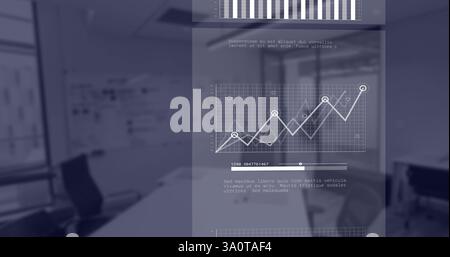 Graph and data analysis image over office background Stock Photo