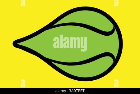 Light green tennis ball in speed motion with a dynamic speed wake tail. Stock Vector