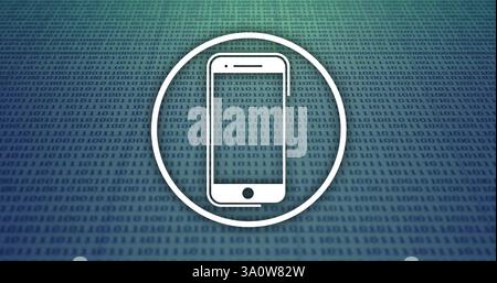 Image of data processing over smartphone icon Stock Photo