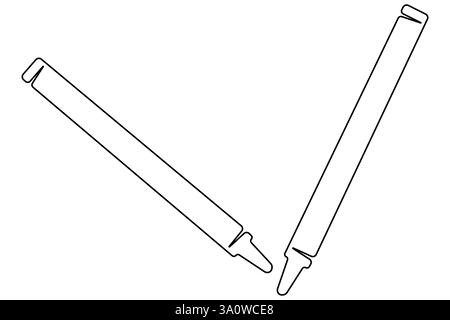 World art day continuous one line drawing of painting tools outline vector illustration Stock Vector
